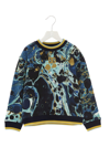 Dolce & Gabbana Boy's Marble-print Logo Sweatshirt In Blu
