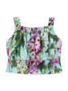 Dolce & Gabbana Floreal Print Top Dolce&gabbana Kids In Azzurro