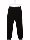 Stone Island Junior Kids Sports Bermuda In Light Blue Cotton With Logo In Black
