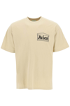 Aries Beige Cotton T-shirt With Logo Print In Green