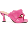 Jw Anderson Chain Twist Faux Leather Mules In Fucsia
