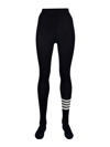 Thom Browne 4 Bar Pointelle-stitch Tights In 001
