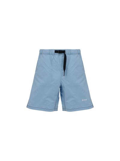 Msgm Shorts & Bermuda Shorts In Sky Blue