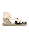 Castaã±er Jean Canvas Lace-up Espadrilles In Black + Natural