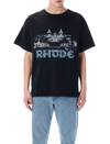 Rhude Casino Logo-print Cotton-jersey T-shirt In Black