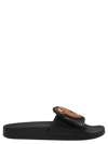 Moschino Couture Slide Teddy Bear Sandals In Black
