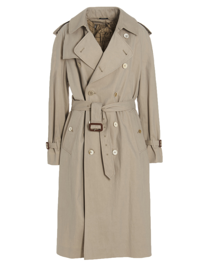 Maison Margiela Double-breasted Trench Coat In Beige | ModeSens