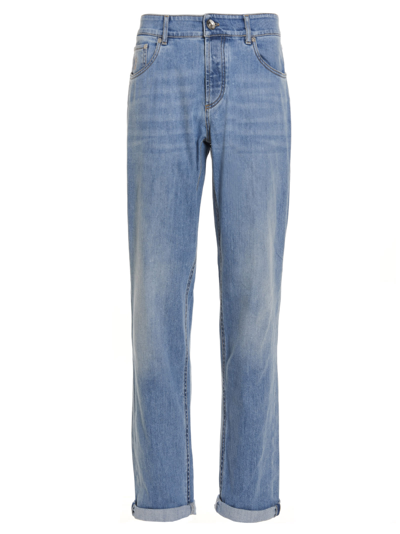 Brunello Cucinelli Lightweight Denim Trousers In Light Denim