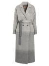 Twinset Gradient-effect Notched-lapels Double-breasted Coat In Gray