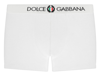 Dolce & Gabbana Two-way-stretch Jersey Regular-fit Boxers With Emblem In White