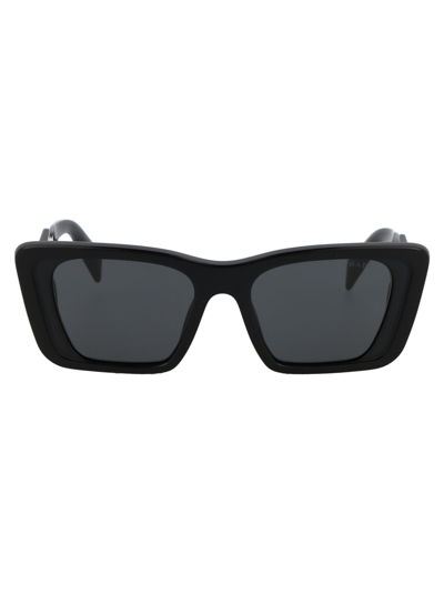 Prada Womens Pr 08ys Butterfly-shaped Acetate Sunglasses Black