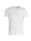 Majestic Stretch Linen Crewneck T-shirt In Blanc