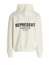 Represent Owners Club Logo Cotton Hoodie In Flat White
