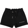 GIVENCHY BLACK SHORTS FOR BABY GIRL WITH SILVER LOGO