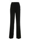 Pinko High-waisted Flared Crepe Trousers In Nero Limousine