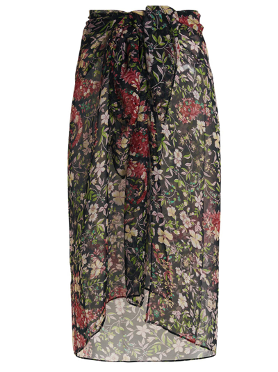 Etro Silk Flowery Pattern Sarong In Multicolor