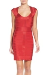 French Connection Spotlight Bandage Dress In Formula Red
