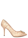 Dolce & Gabbana Rainbow Lace 90mm Brooch-detail Pumps In Pink