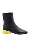 Raf Simons Solaris High-top Leather Boots In Black Yellow