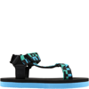 Stella Mccartney Multicolor Sandals For Boy With Logo In Blu/verde