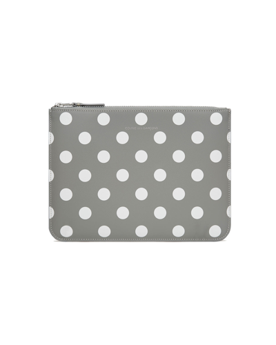 Comme Des Garçons Dots Printed Leather Line In Grey Grey