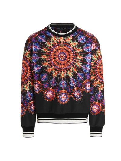 Dolce & Gabbana Illumination-print Technical Jersey Sweatshirt In Black