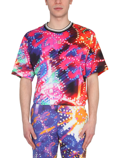 Dolce & Gabbana Illumination Print Cotton T-shirt In Multicolor