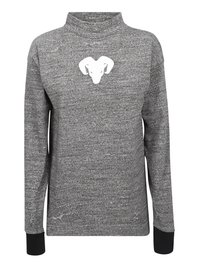 Maison Margiela Logo Print Sweater In Grey