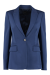 Pinko Signum Bingle-breasted Viscose Blazer In Blue