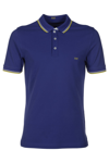 Fay Polo Shirt With Embroidered Logo In Blue