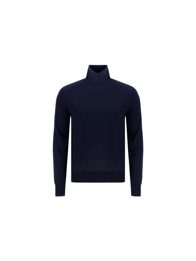 Dolce & Gabbana Turtleneck Sweater In Blue