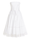 Dolce & Gabbana Women's Tuta Lace-up Cotton Twill Dress In White