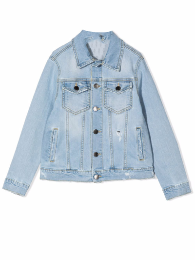 Neil Barrett Teen Distressed Denim Jacket