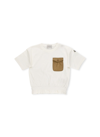 Moncler Teen Chest-pocket Cotton T-shirt In Beige