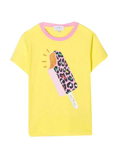 Marc Jacobs Kids' Yellow T-shirt For Girl With Ice Cream In (giallo Limone)