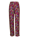 Msgm Womans Multicolor Floral Pleated Pants In Fuchsia