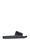 Msgm Slide Sandals With Micro Logo In Nero