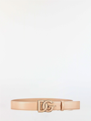 DOLCE & GABBANA POWDER PINK LOGO BELT