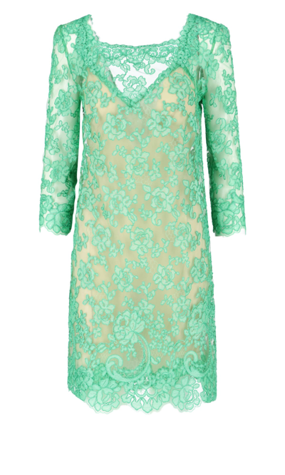Ermanno Scervino Lace Mini Dress In Green
