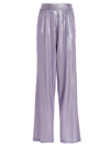 Tom Ford High-waisted Metallic Trousers In Purple