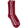 Gcds Logo-print Ribbed Socks In Bordeaux
