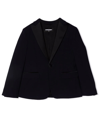 Dsquared2 Teen Single-breasted Wool Blazer In Blu