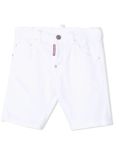 Dsquared2 White Shorts Teen Boy In Bianco