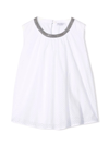 Brunello Cucinelli Round Neck Tunic Top In Bianco