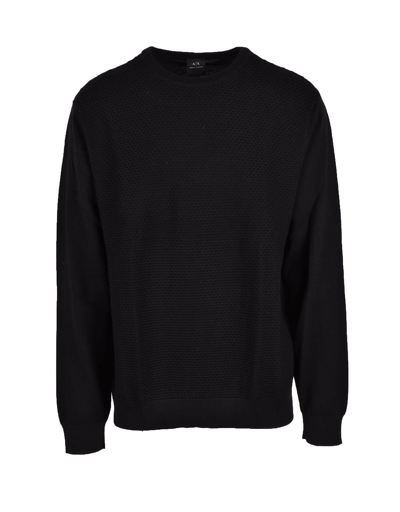 Armani Collezioni Emporio Armani Textured Logo Sweater In Solid Medi