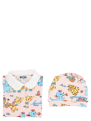 MOSCHINO ALL-OVER PRINT ROMPERSUIT & HAT