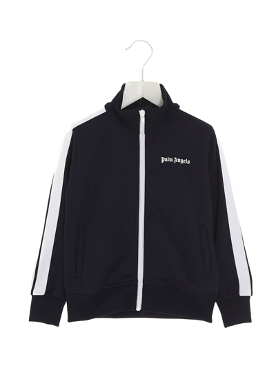 Palm Angels Kids' Zip-up Techno Sweatshirt In Black