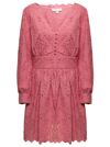 Michael Michael Kors M Michael Kors Women's Pink Macrame Lace Dress In Red
