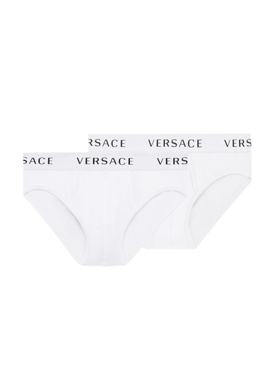Versace Set Da Due Slip Con Logo In Multicolour
