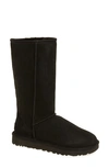 Ugg Classic Tall Ii Womens Suede Fur Lined Winter Boots In Black Suede
